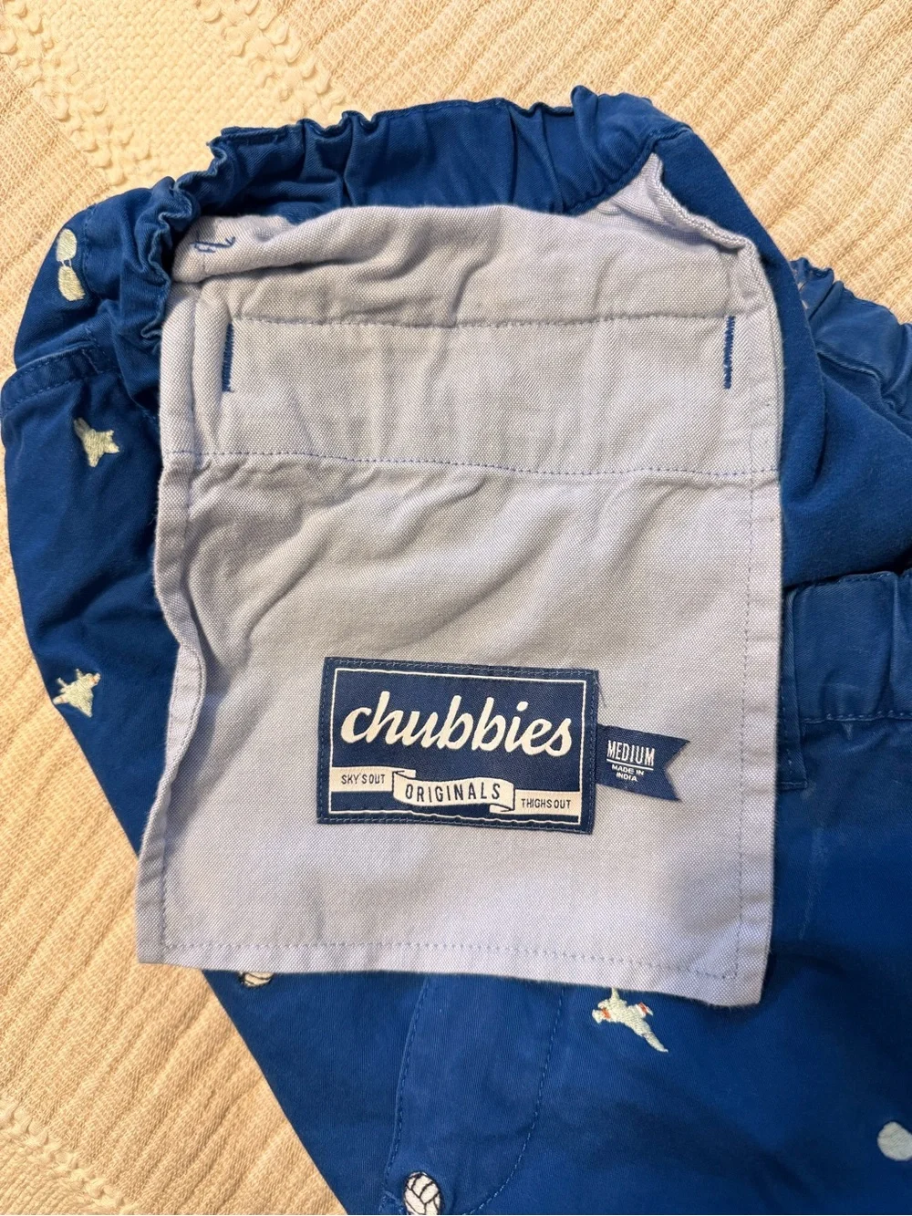 Chubbies Originals Men’s Royal Blue Shorts with stitched design size medium